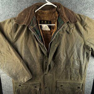 Barbour Northumbria A400 Green Waxed Jacket C44 Full Zip W/ Faux Fur Liner A295